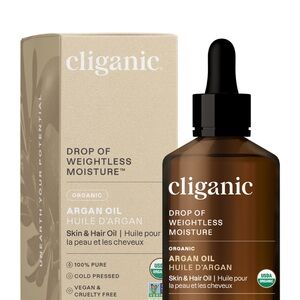 (2) Cliganic Argan Oil Skin & Hair Oil - Drop of Weightless Moisture